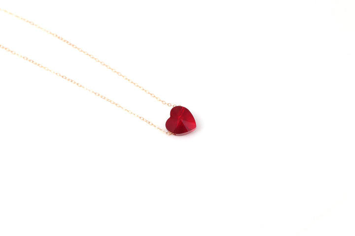 RED HEART 18K GOLD NECKLACE | 18K GOLD NECKLACE | VALENTINE GIFT | ANNIVERSARY GIFT | MINIMALIST JEWELLERY