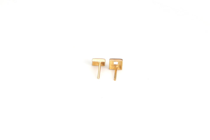 18K GOLD SQUARE EARRINGS | 18K GOLD EARRINGS | VALENTINE GIFT | ANNIVERSARY GIFT | MINIMALIST JEWELLERY