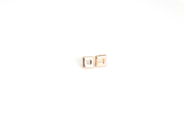 18K GOLD SQUARE EARRINGS | 18K GOLD EARRINGS | VALENTINE GIFT | ANNIVERSARY GIFT | MINIMALIST JEWELLERY