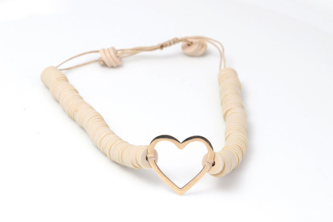 BEADED HEART BRACELET | 18K GOLD BRACELET | VALENTINE GIFT | ANNIVERSARY GIFT | MINIMALIST JEWELLERY